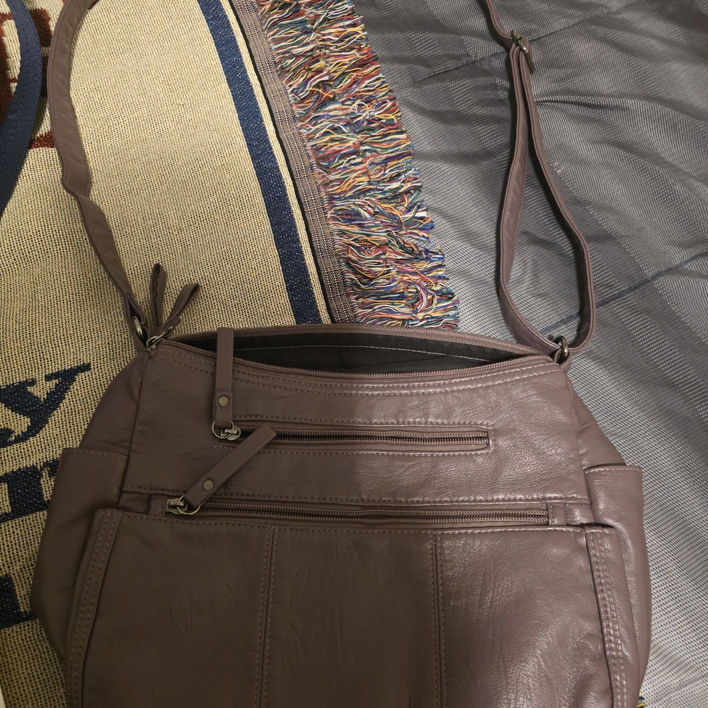 Everyday Shoulder Crossbody Bag in Mauve Brown